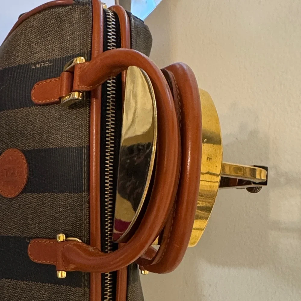 Fendi Boston Pecan Mini Canvas Bag -💯 authentic - Picture 5 of 6